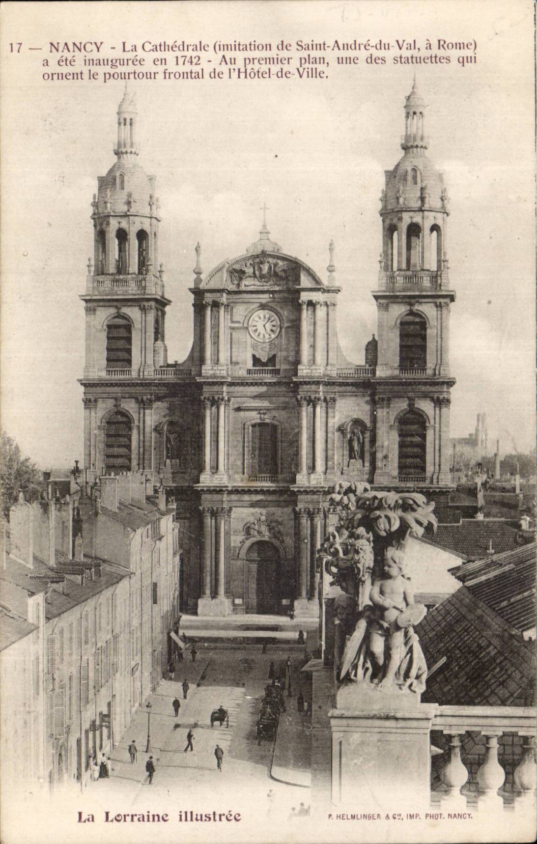 NANCY — La Cathédrale (imitation de Saint-André-du-Val à Rome) — P. HELMLINGER & CIE, IMP. PHOT. NANCY