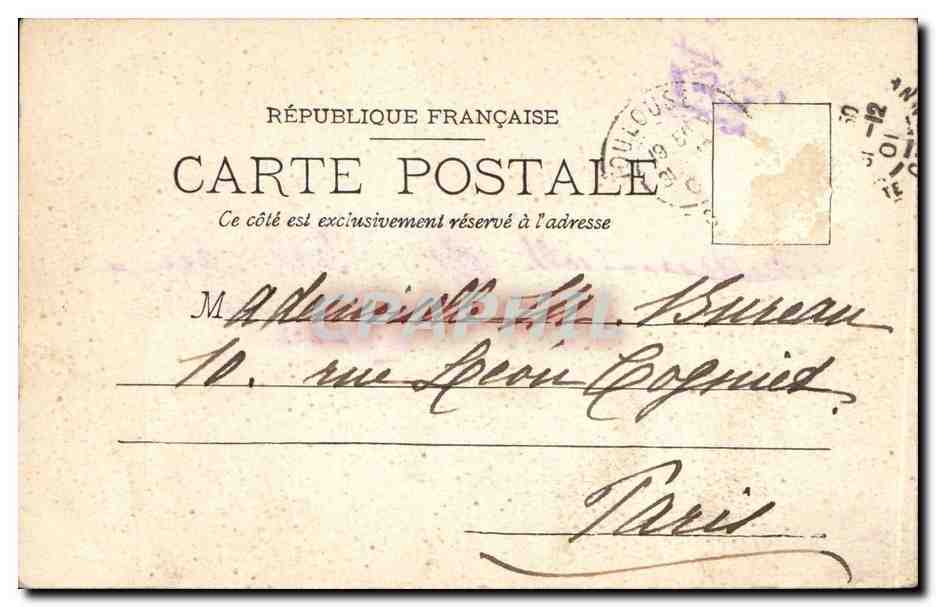 CPA Toulouse Hotel d'Assezat — Verso