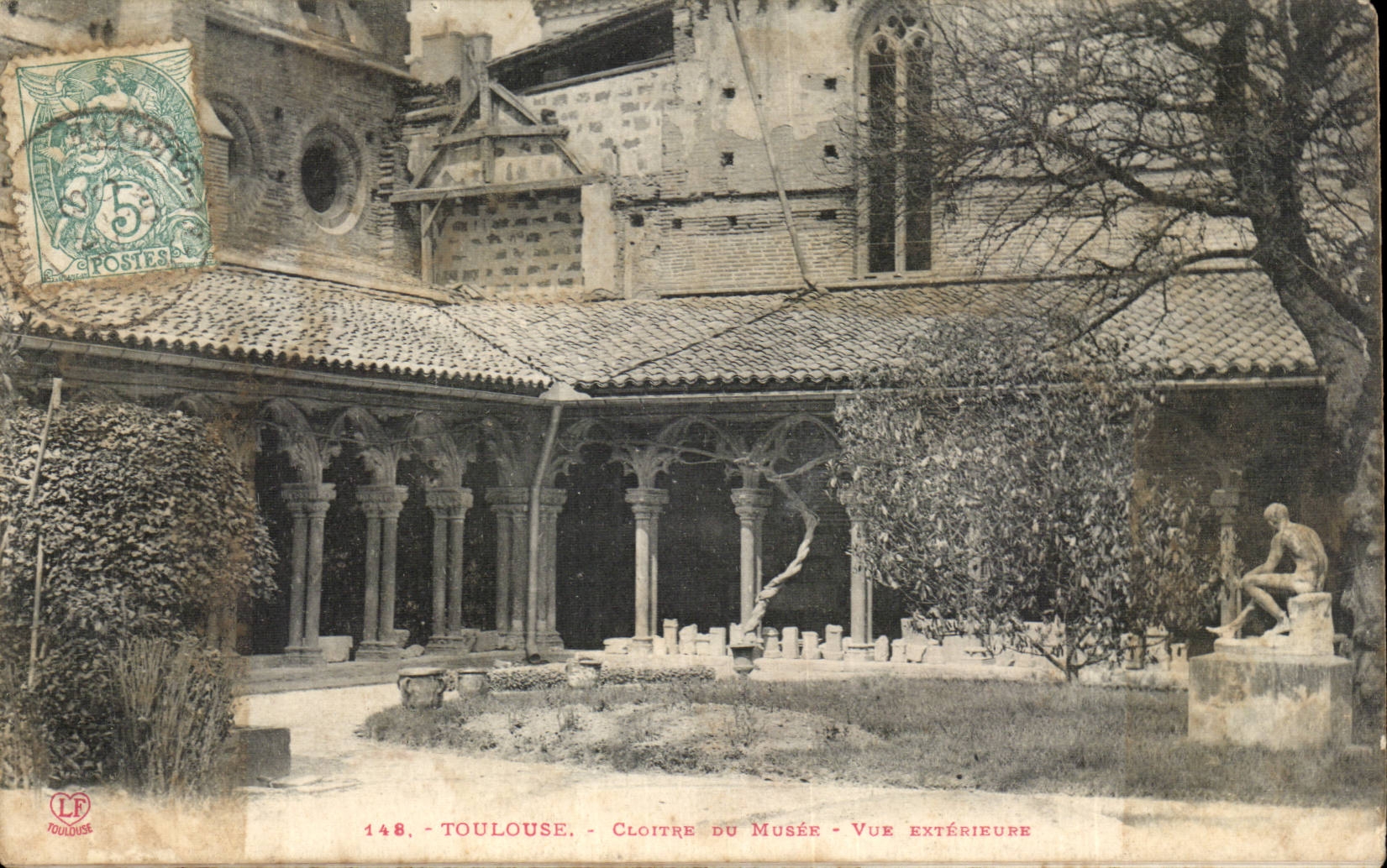 Toulouse - Cloître du Musée - Vue extérieure — éditeur LF Toulouse, n° 148