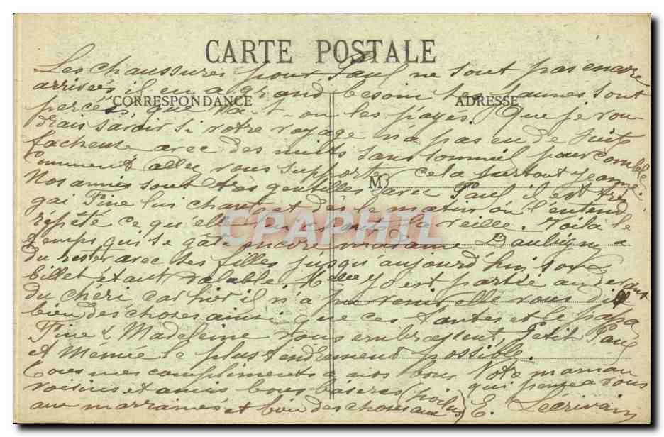 Bretagne CPA Les lits clos Folklore Costume — Rückseite