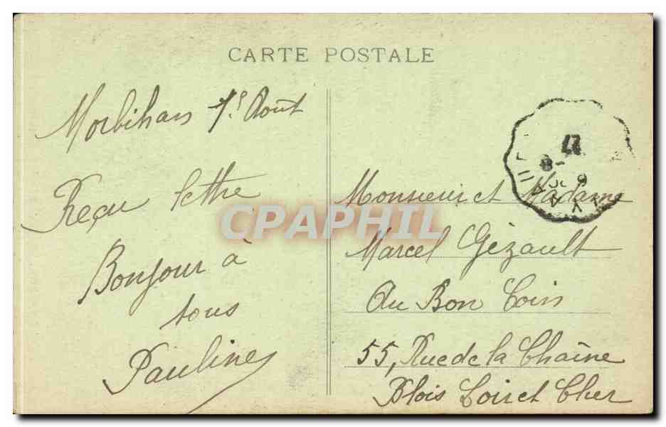 Bretagne CPA Les lits clos Folklore Costume Le petit lever de la belle fermiere — Rückseite