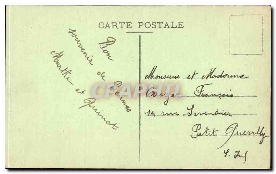 Bretagne CPA Les lits clos Folklore Costume La soupe au lit des paresseux — Rückseite