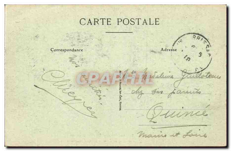 Bretagne CPA Les lits clos Folklore Costume  — Verso
