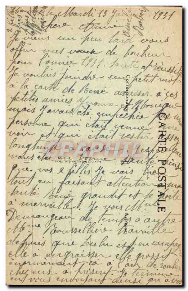 Bretagne CPA Les lits clos Folklore Costume Le baiser d'amour — Verso