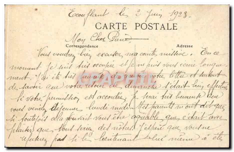 Bretagne CPA Les lits clos Folklore Costume Une chaumiere et un coeur — Verso