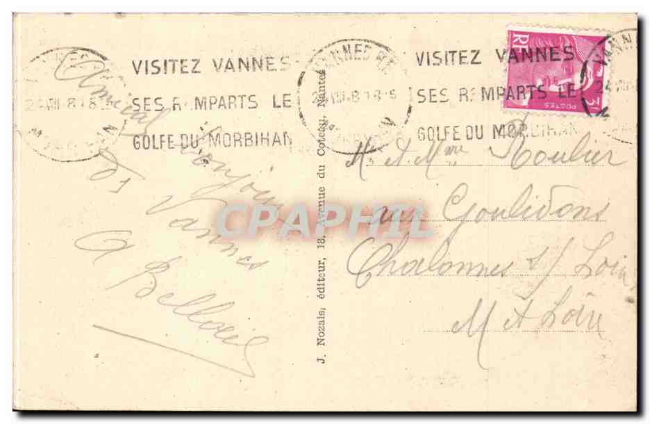 Bretagne CPA Les lits clos Folklore Costume  — Rückseite