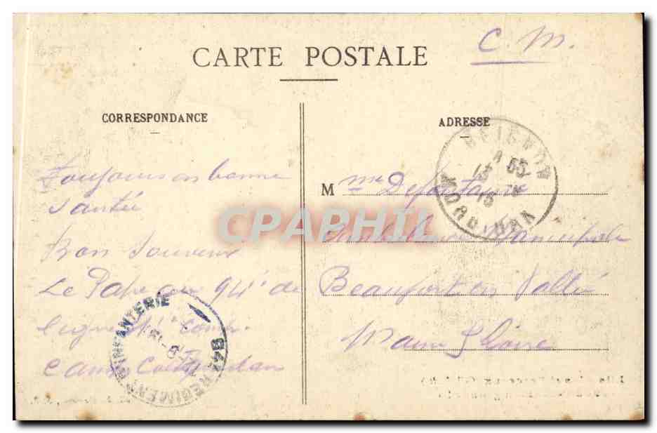 Bretagne CPA Les lits clos Folklore Maman gronde — Verso