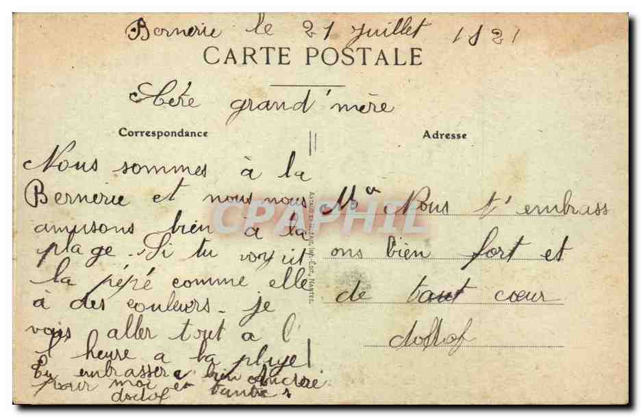 Bretagne CPA Les lits clos Folklore Enfants — Verso