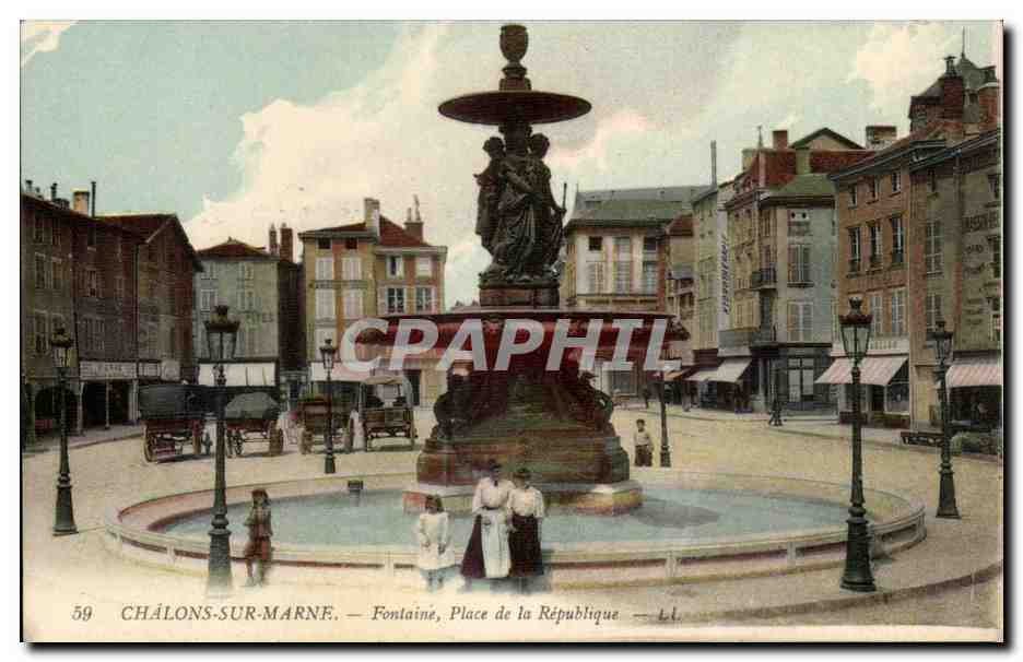 Châlons-sur-Marne — Fontaine, Place de la République — L.L. n°59