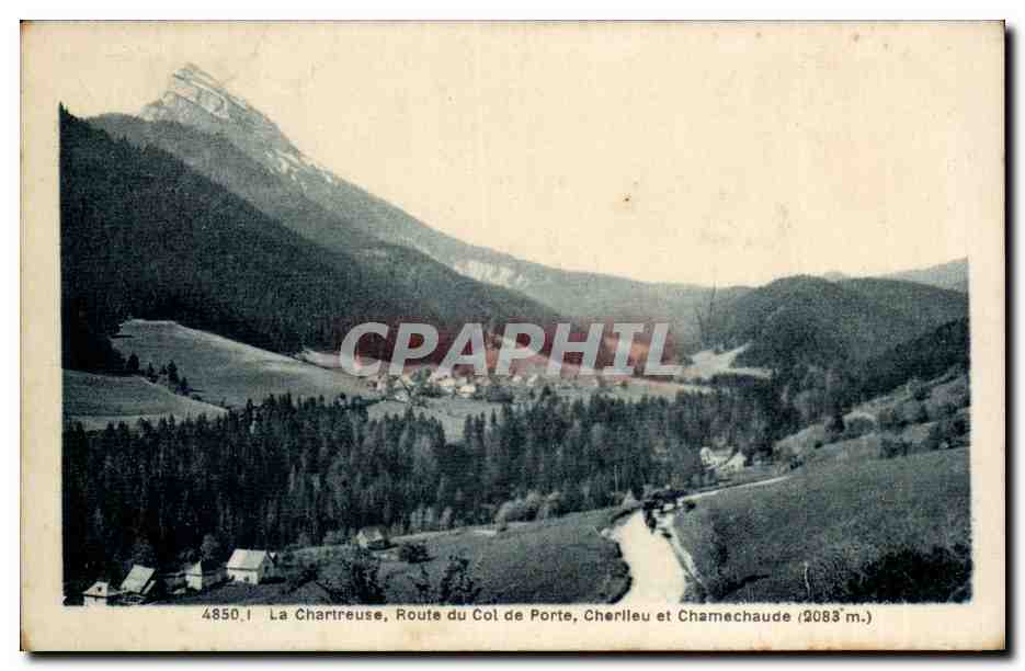 La Chartreuse, Route du Col de Porte, Cherlieu et Chamechaude (2083 m.) — éditeur CPAPHIL, n° de série 4850.1
