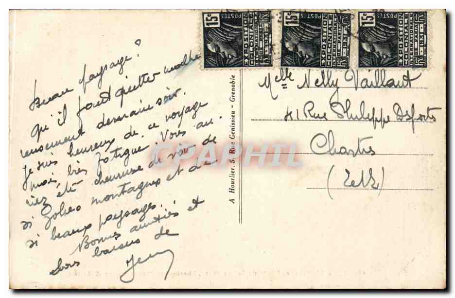 La Chartreuse, Route du Col de Porte, Cherlieu et Chamechaude (2083 m.) — éditeur CPAPHIL, n° de série 4850.1 — Verso