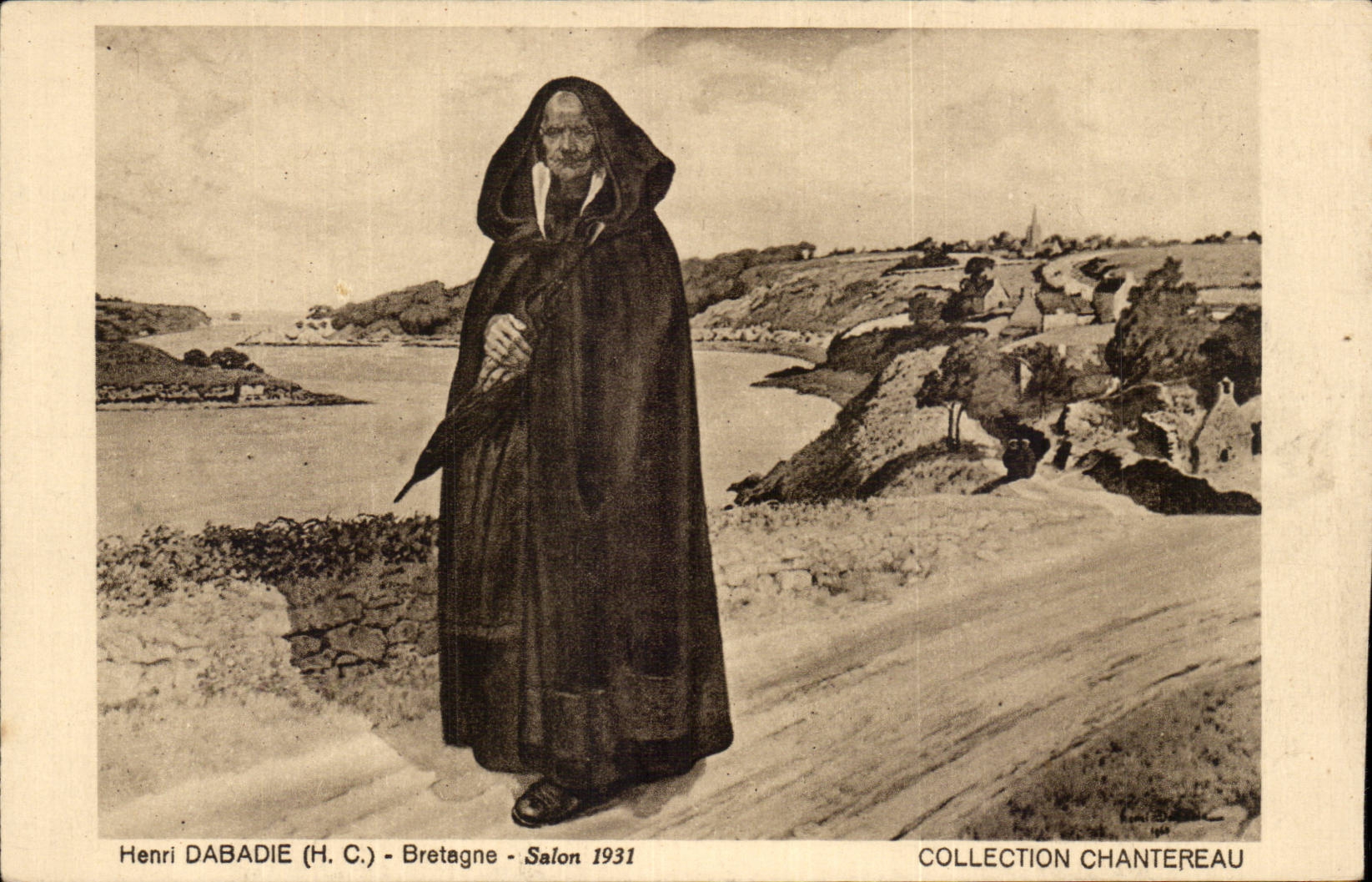 CPA Bretagne Folklore Henri Dabadie Salon 1931 Chantereau