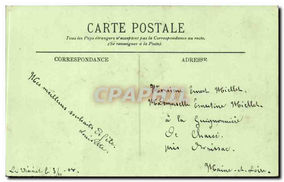 CPA Paris Boulevard de Strasbourg — Verso