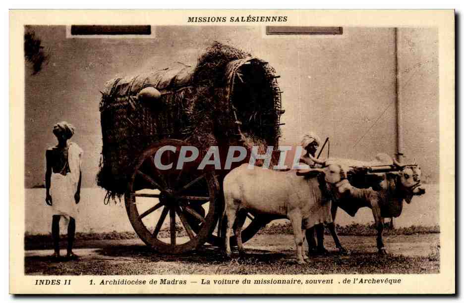 India — Arquidiócesis de Madras — El vehículo del misionero, a menudo del Arzobispo — Misiones Salesianas