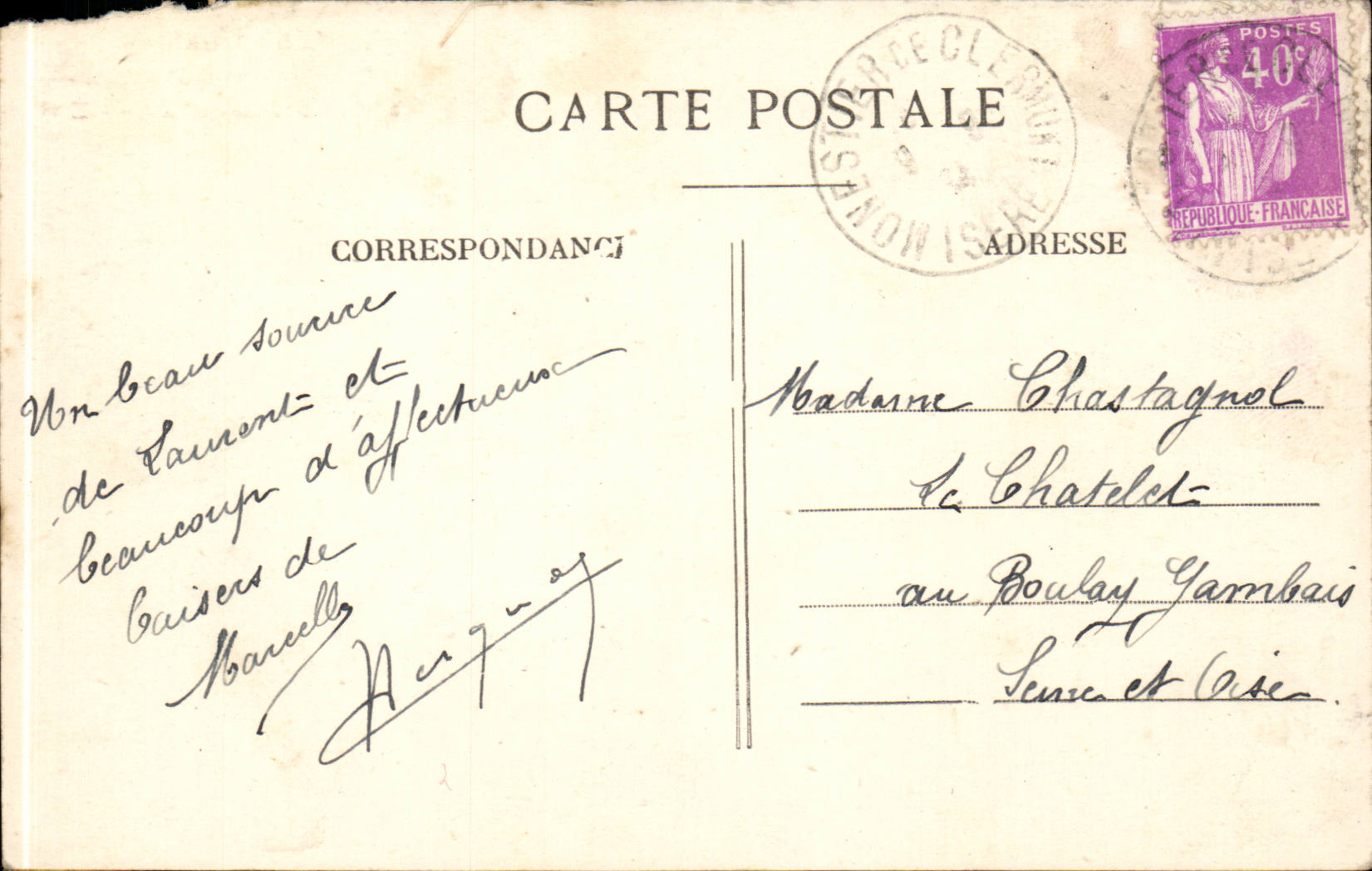 Route de St-Guillaume à Miribel-Lanchâtre — Dauphiné — E.R. n°535 — Verso