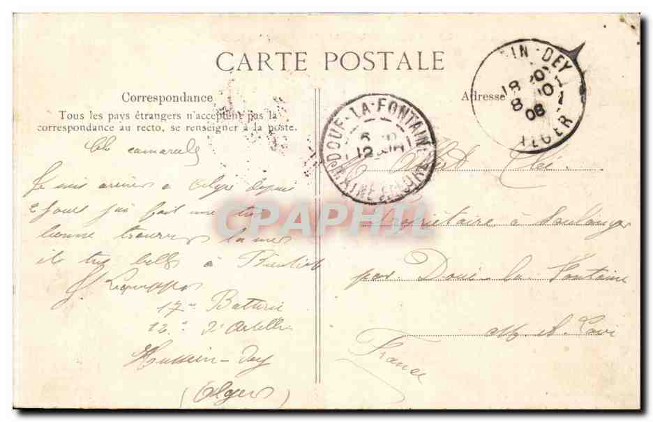 Algéro-Mustapha — Rue Sadi-Carnot — Collection Idéale P. 01 — Verso