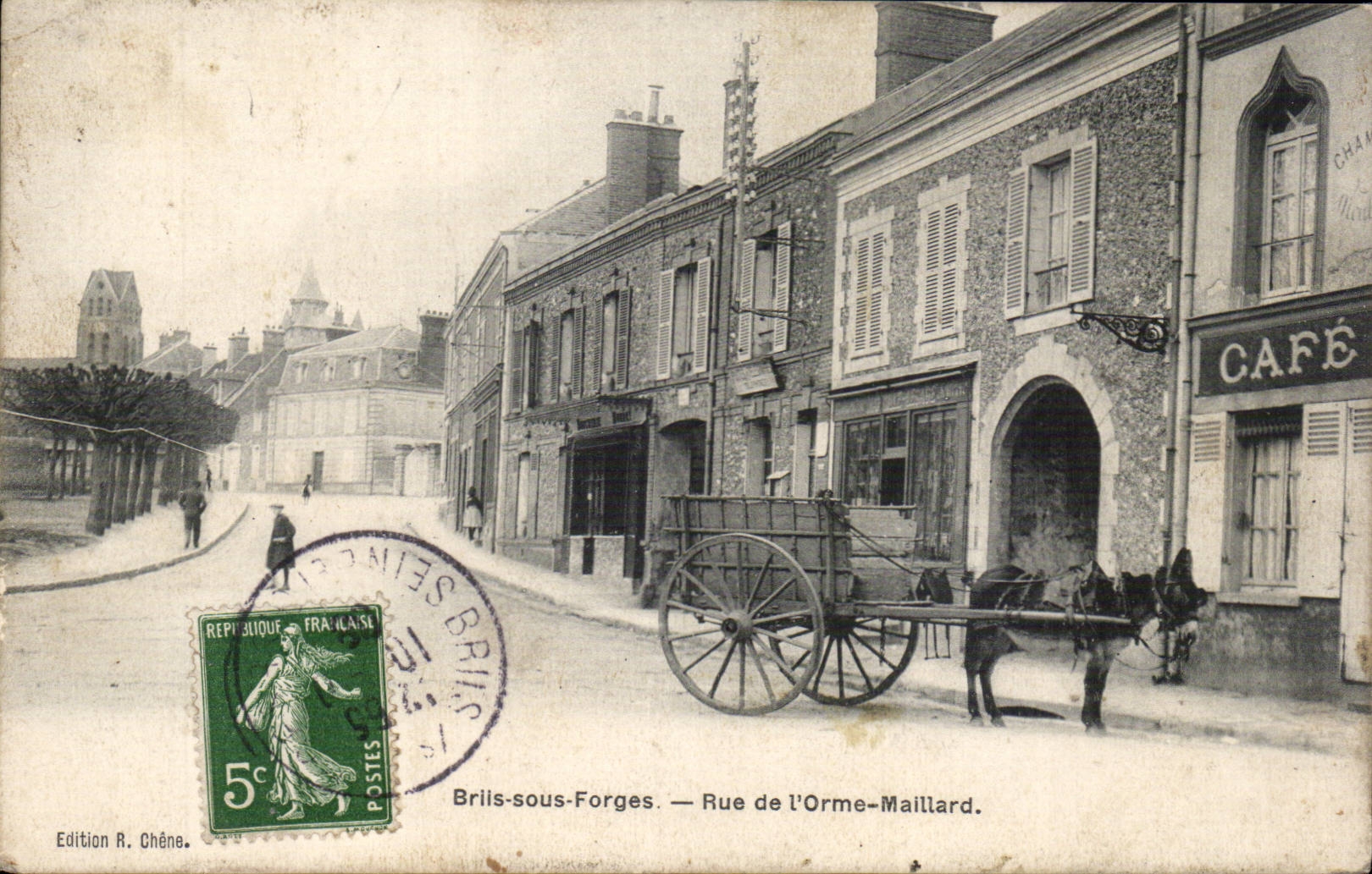 Briis sous forges CPA Rue de l'orne Maillard Ane donkey