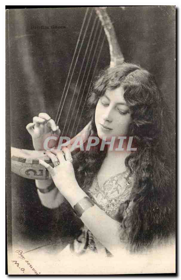 Femme jouant de la harpe — photographie de Gobillot-Grecs — n° 2