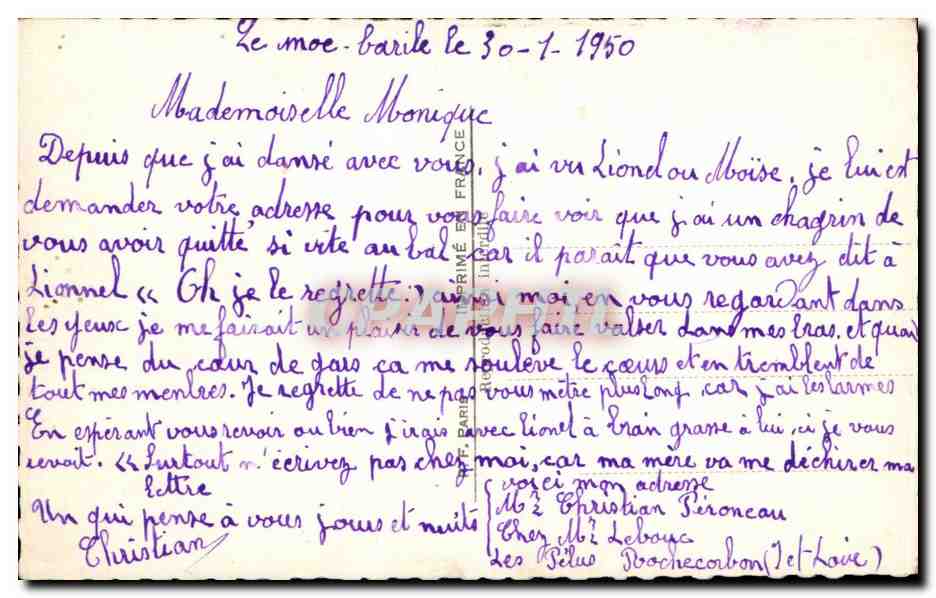 CPA FAntaisie Femme — Rückseite