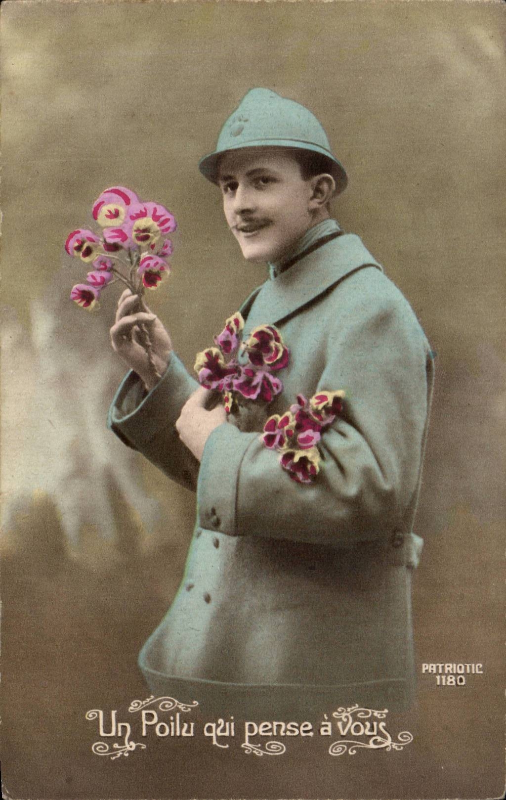 CPA FAntaisie Hmme un poilu Militaria 
