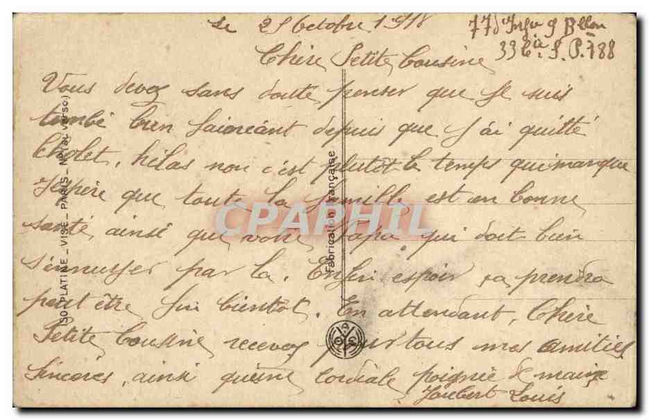 CPA FAntaisie Hmme un poilu Militaria  — Rückseite