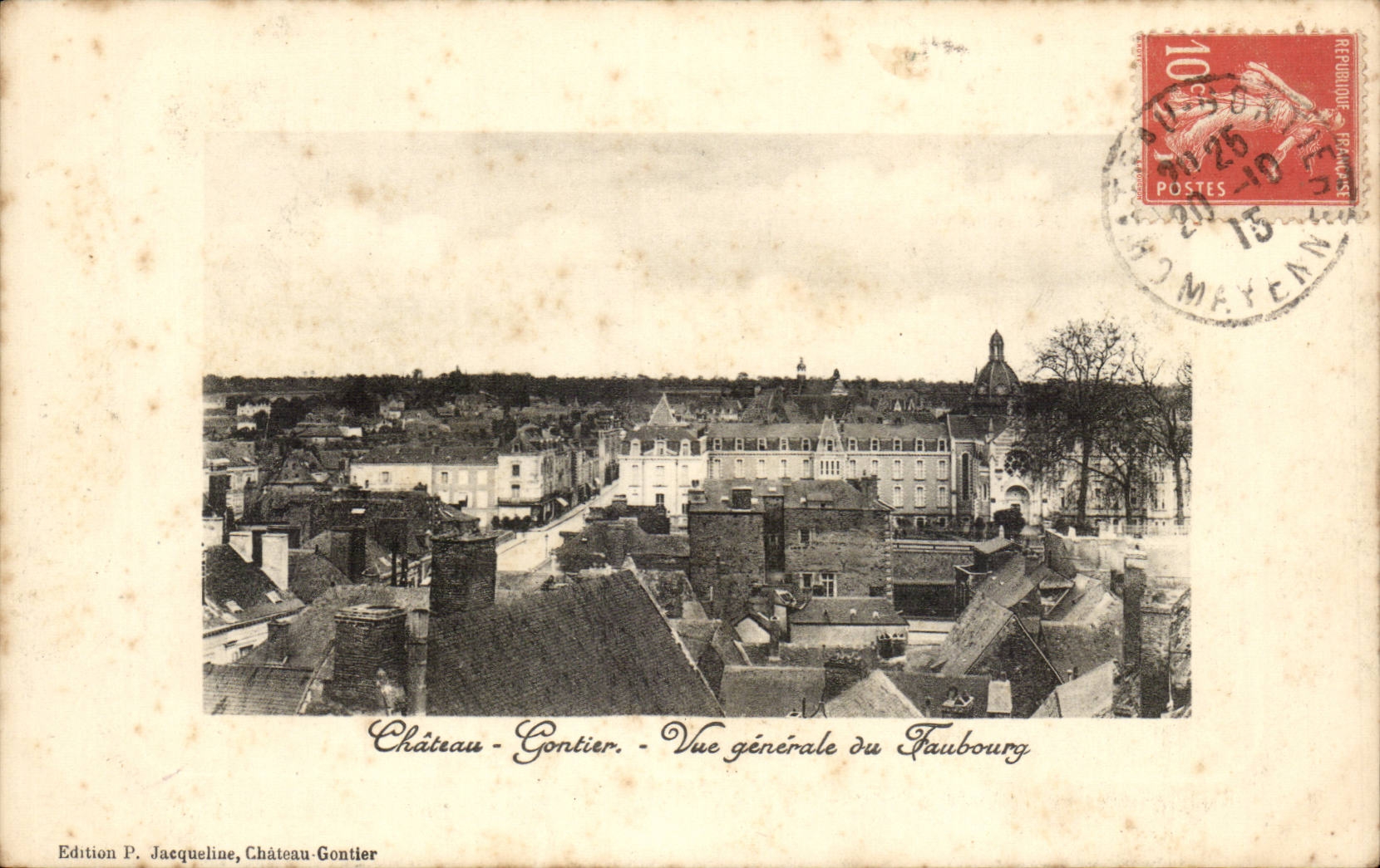 Chateau Gontier CPA Vue generale du faubourg
