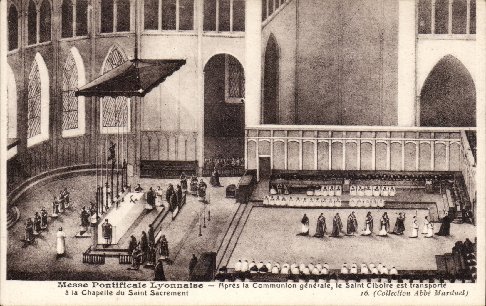 CPA Lyon Messe pontificale Apres la communion le Saint Ciboire est trasnporte a la chapelle du Saint Sacrement