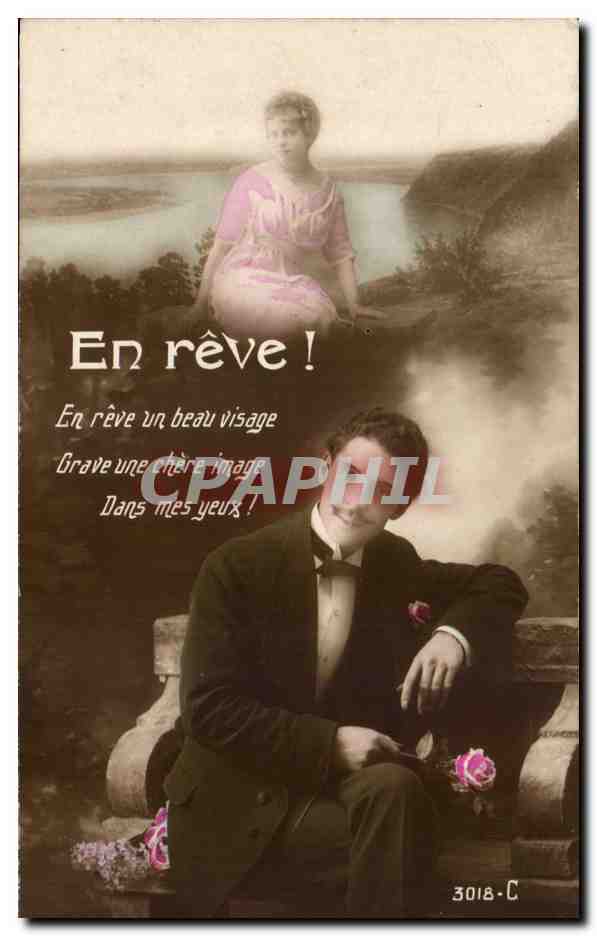 CPA Fantaisie Femme En reve