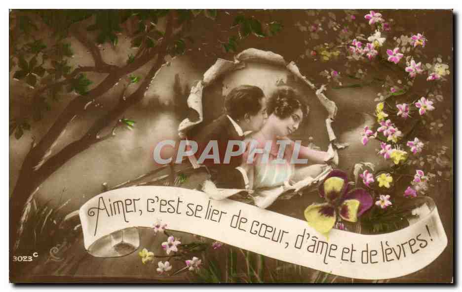 Couples amoureux — Aimer, c'est se lier de cœur, d'âme et de lèvres ! — série 3023C