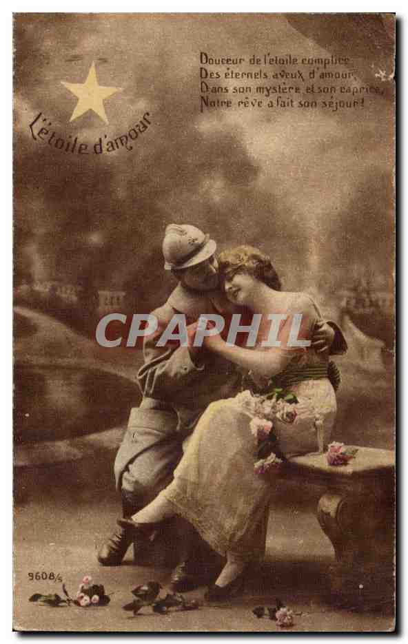 Soldat et femme — scène d'amour sous étoile — L'étoile d'amour, n° 96084