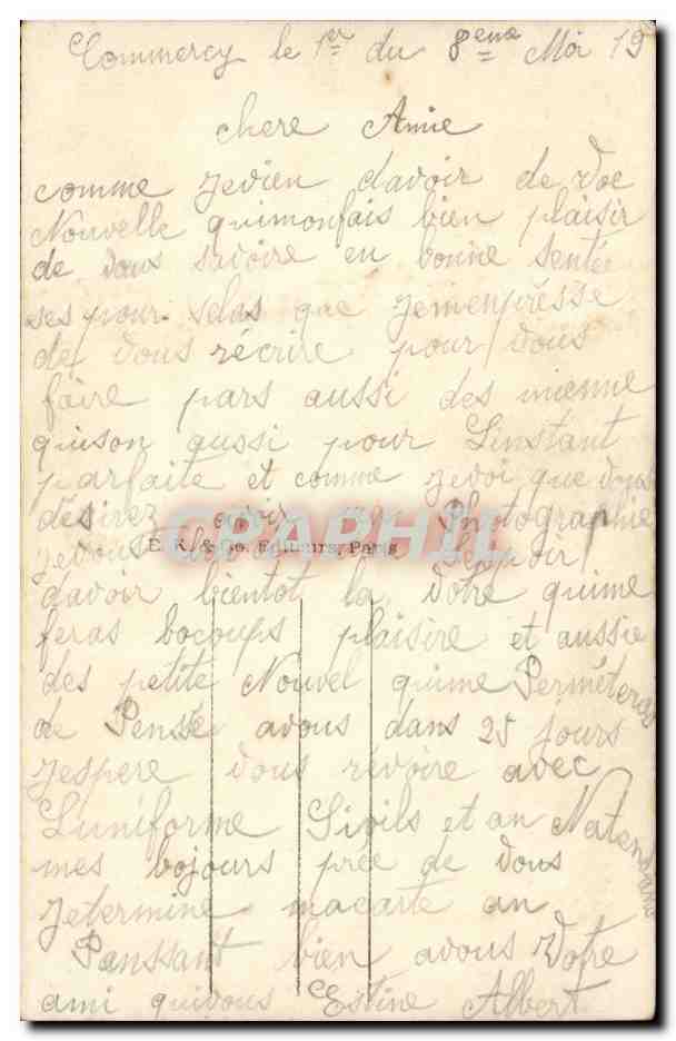 CPA Fantaisie Femme Militaria  — Verso