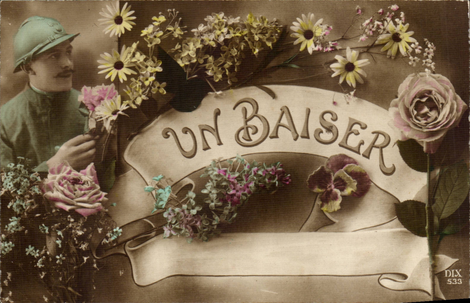 Un Baiser — carte postale illustrée — DIX 533