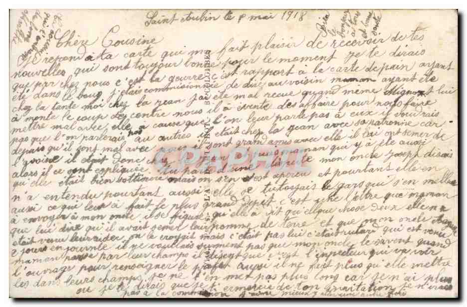 Couple amoureux — poème amoureux — Furia, n° 1893/5 — Verso