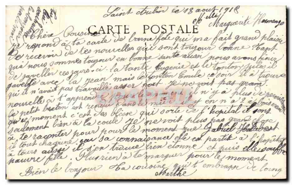 Nénéte & Rintintin — Soldat et femme dans un cadre ovale — Mondial 422 — Verso