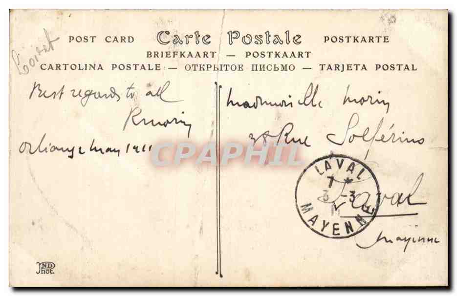 CPA Orleans Maison d'Agnes Sorel — Verso