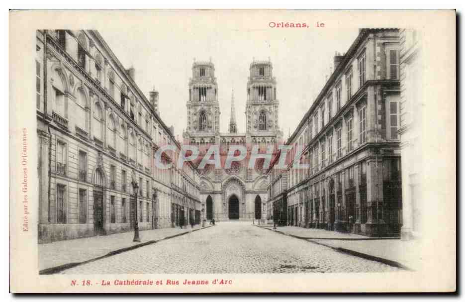 CPA Orleans La cathedrale et la rue Jeanne d'arc