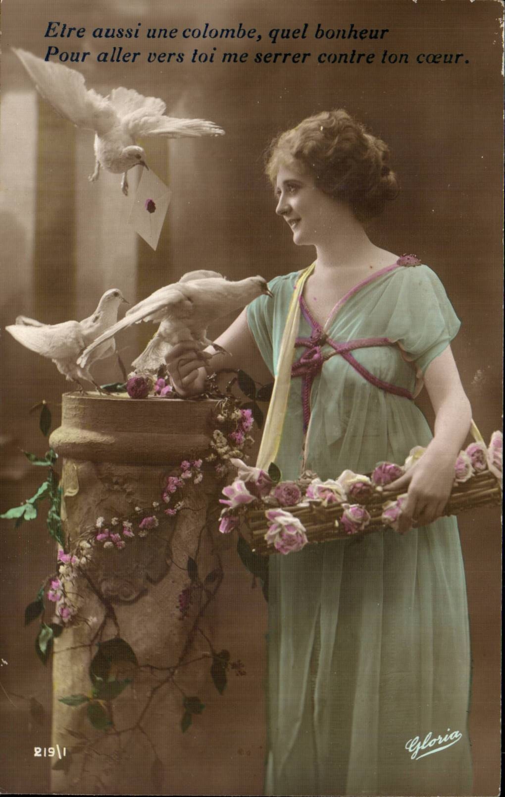 Junge Frau mit Tauben — Gloria, n° 21911