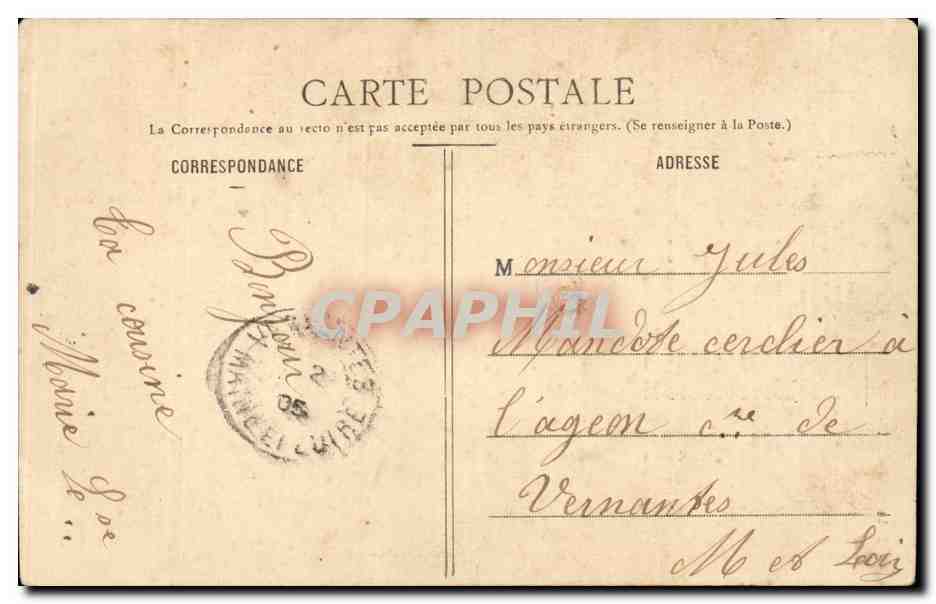 CPA Litanies du jeune homme a marier — Rückseite
