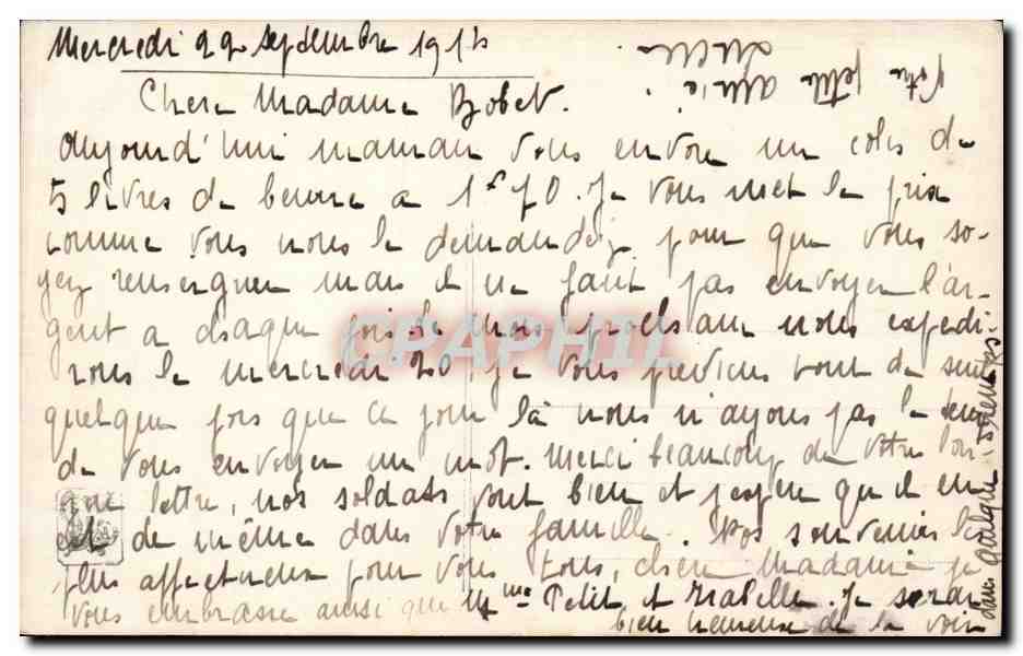 CPA Fantaisie Paupion La gloire de Ste Cecile Ange Angel — Verso
