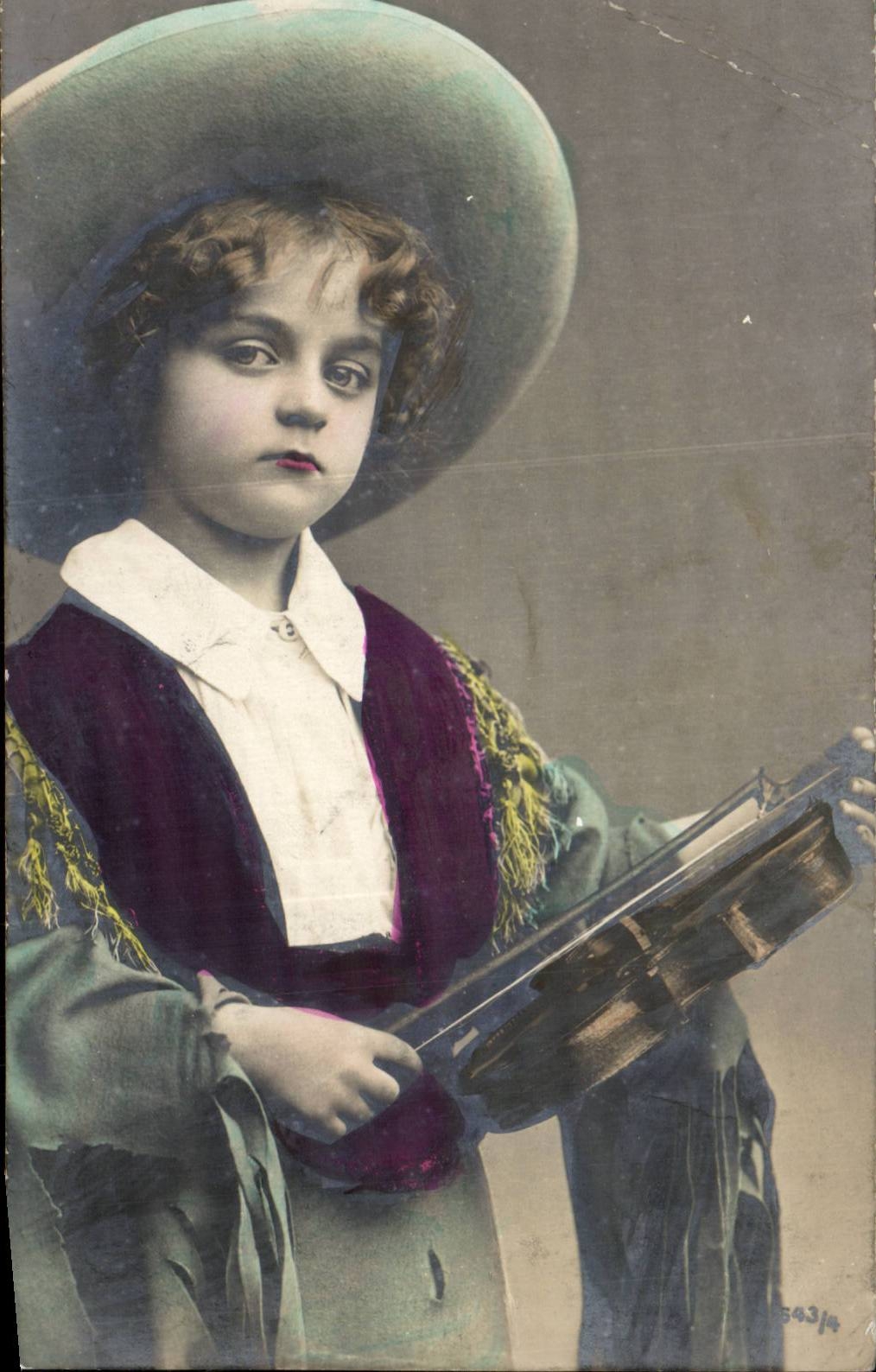 CPA Fantaisie Enfant Garcon Violon