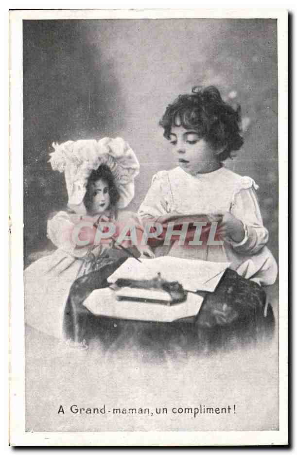 CPA Fantaisie Enfant et poupee 