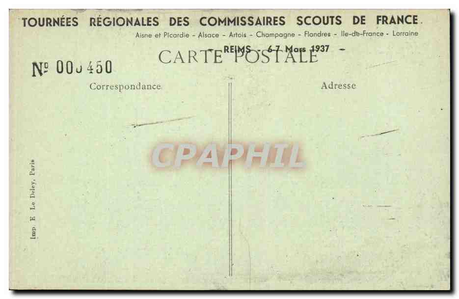 CPA Reims Statue de Jeanne d'arc Scouts Scout — Rückseite