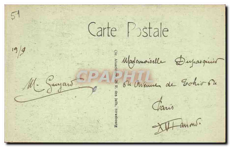 CPA Reims La cathedrale Cheminee de la salle des rois — Verso