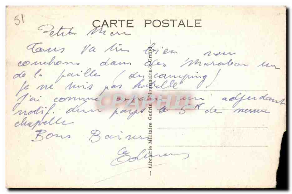 CPA Mourmelon le Grand Vue generale et entree du camp — Back