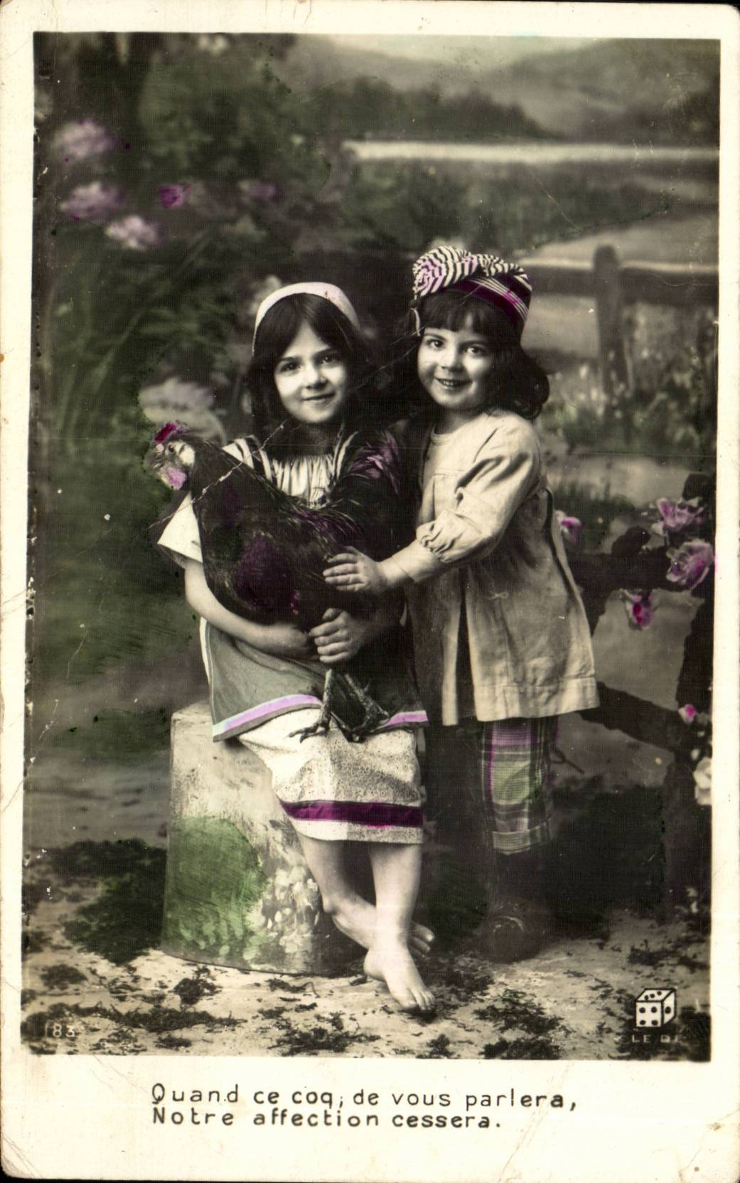 CPA Fantaisie Enfants Coq 