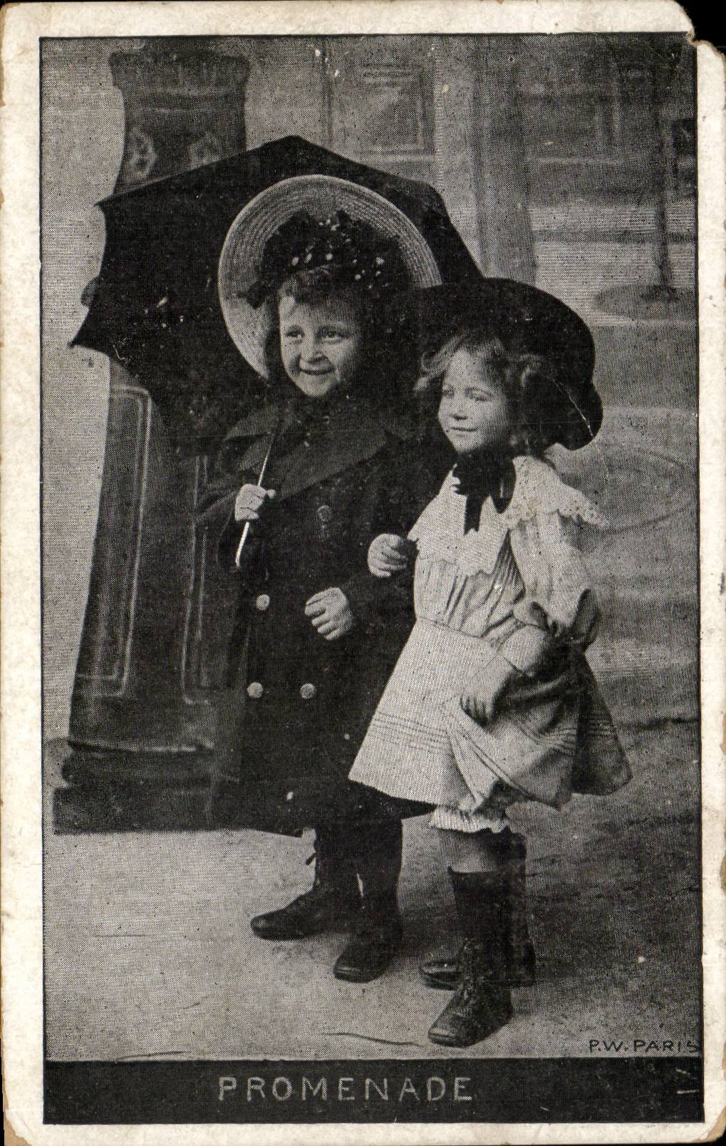 CPA Fantaisie Enfants Promenade