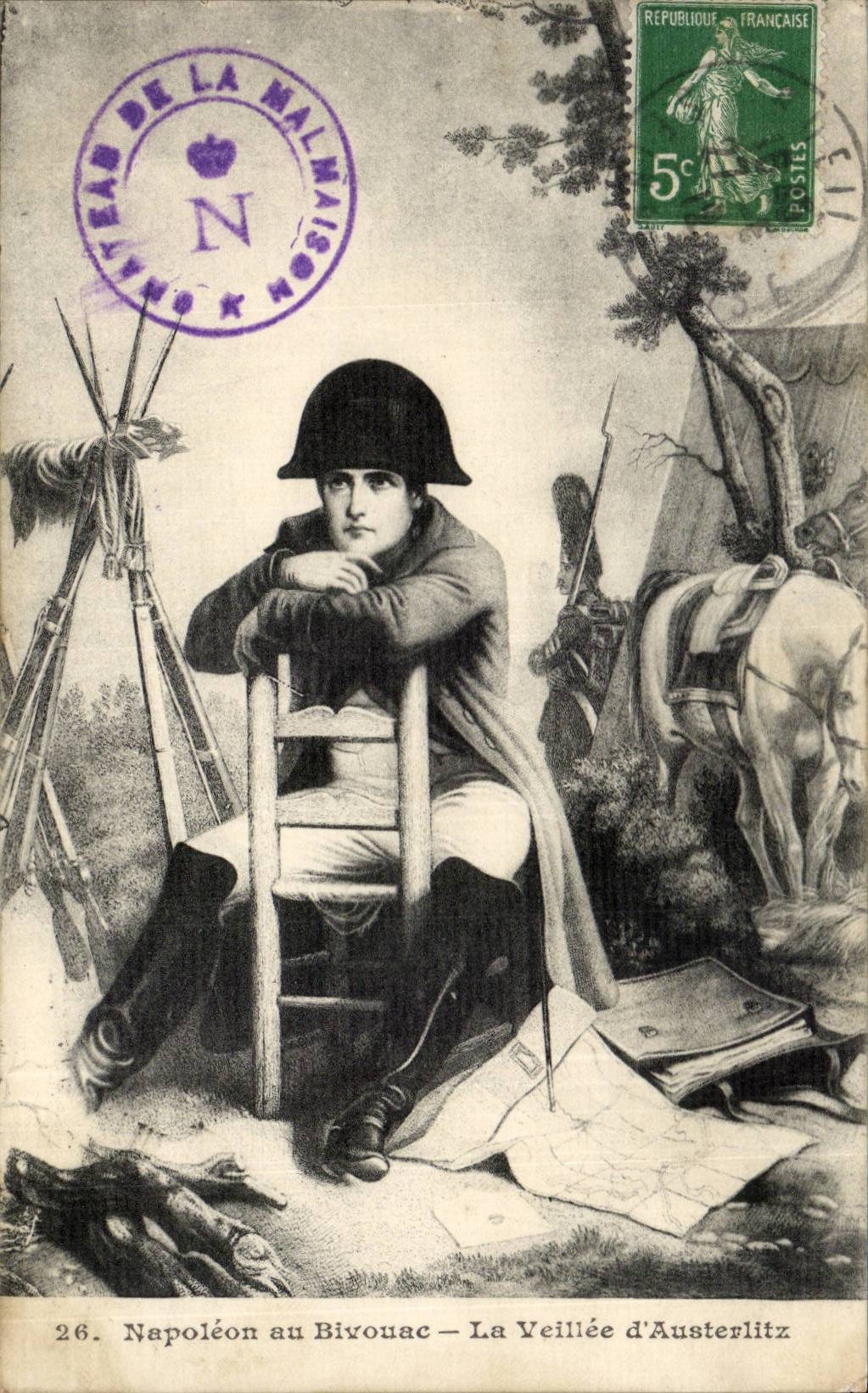 CPA Fantaisie Napoleon au bivouac La veillee d'Austerlitz Militaria 