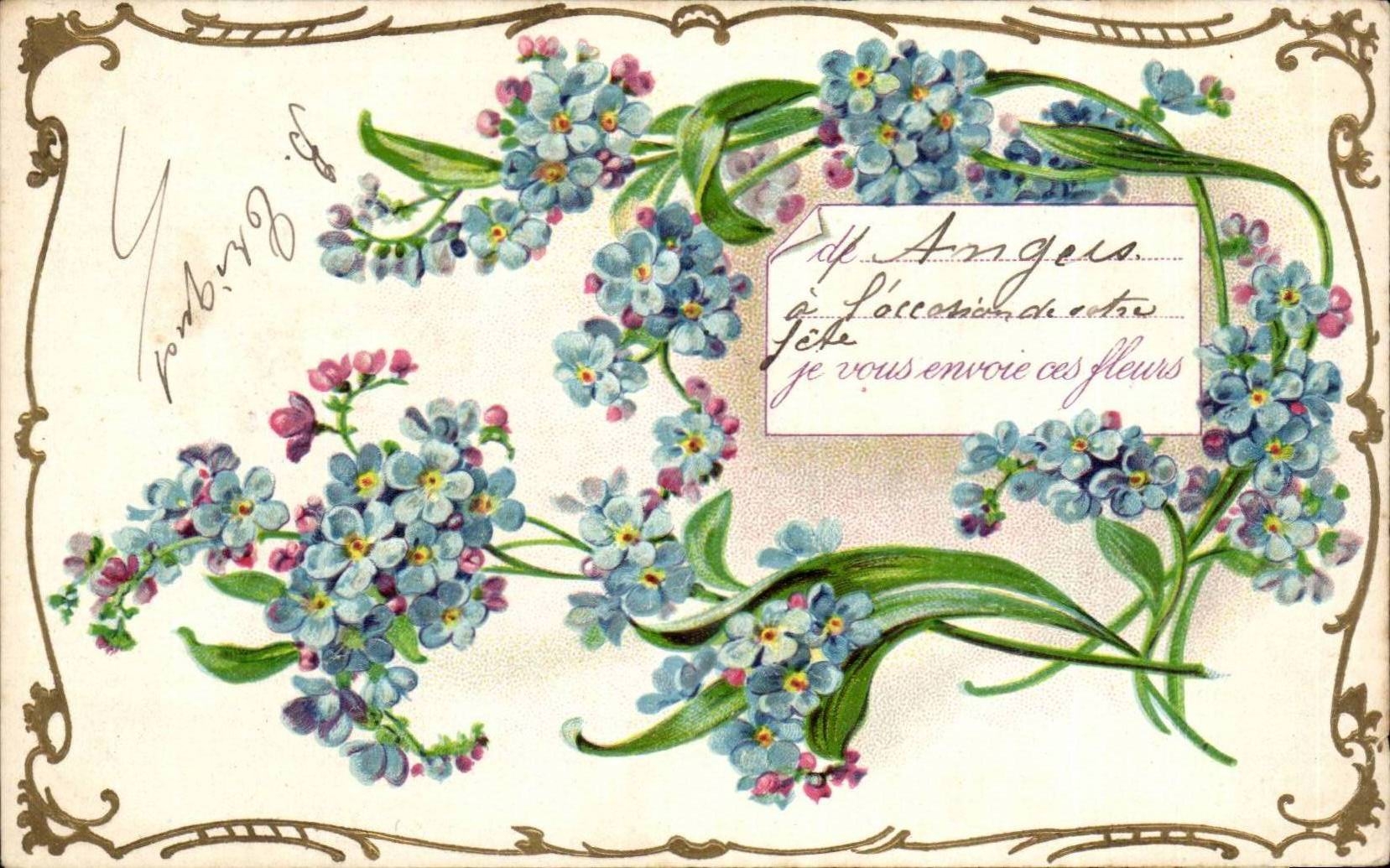 CPA Fantaisie Fleurs Angers