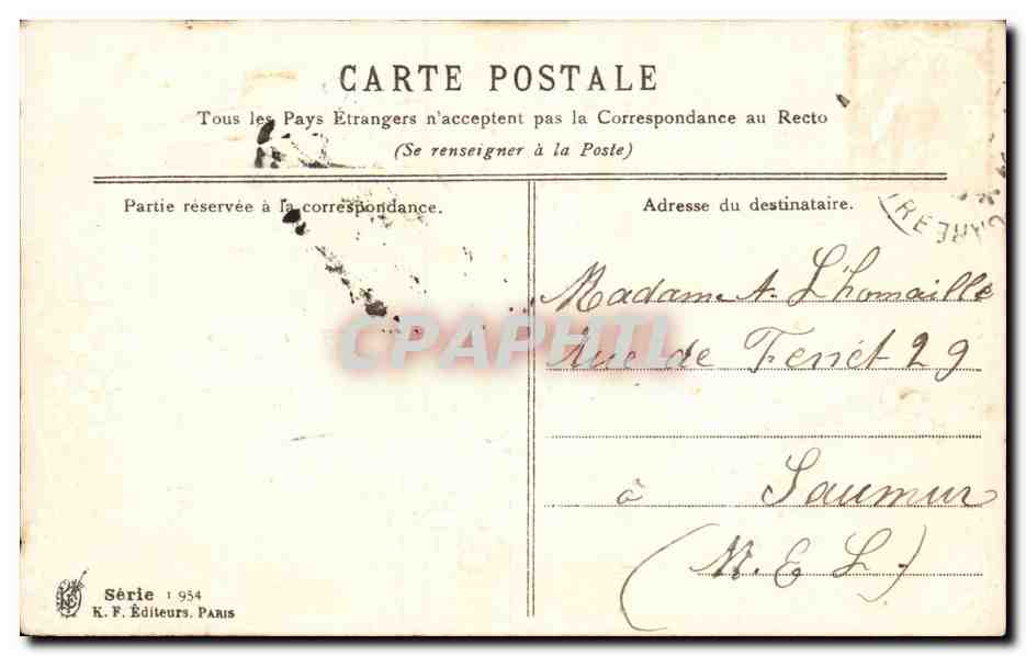 CPA Fantaisie Fleurs Angers — Verso