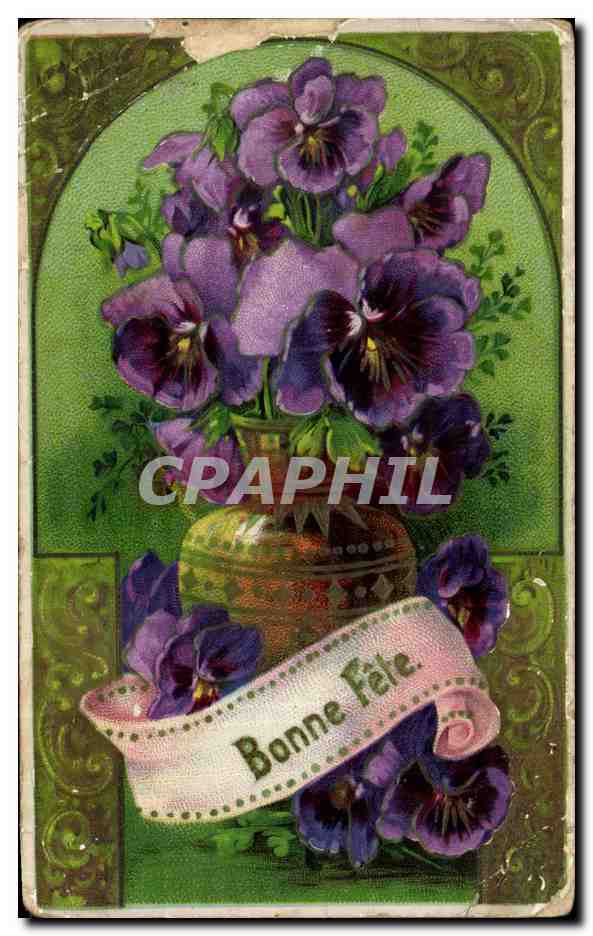 CPA Fantaisie Fleurs Bonne fete
